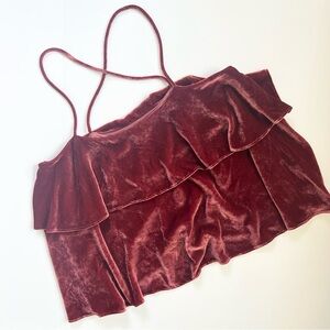 Madewell Velvet Ruffle Camisole Tank